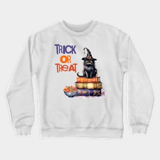 Trick or Treat Black Cat Crewneck Sweatshirt